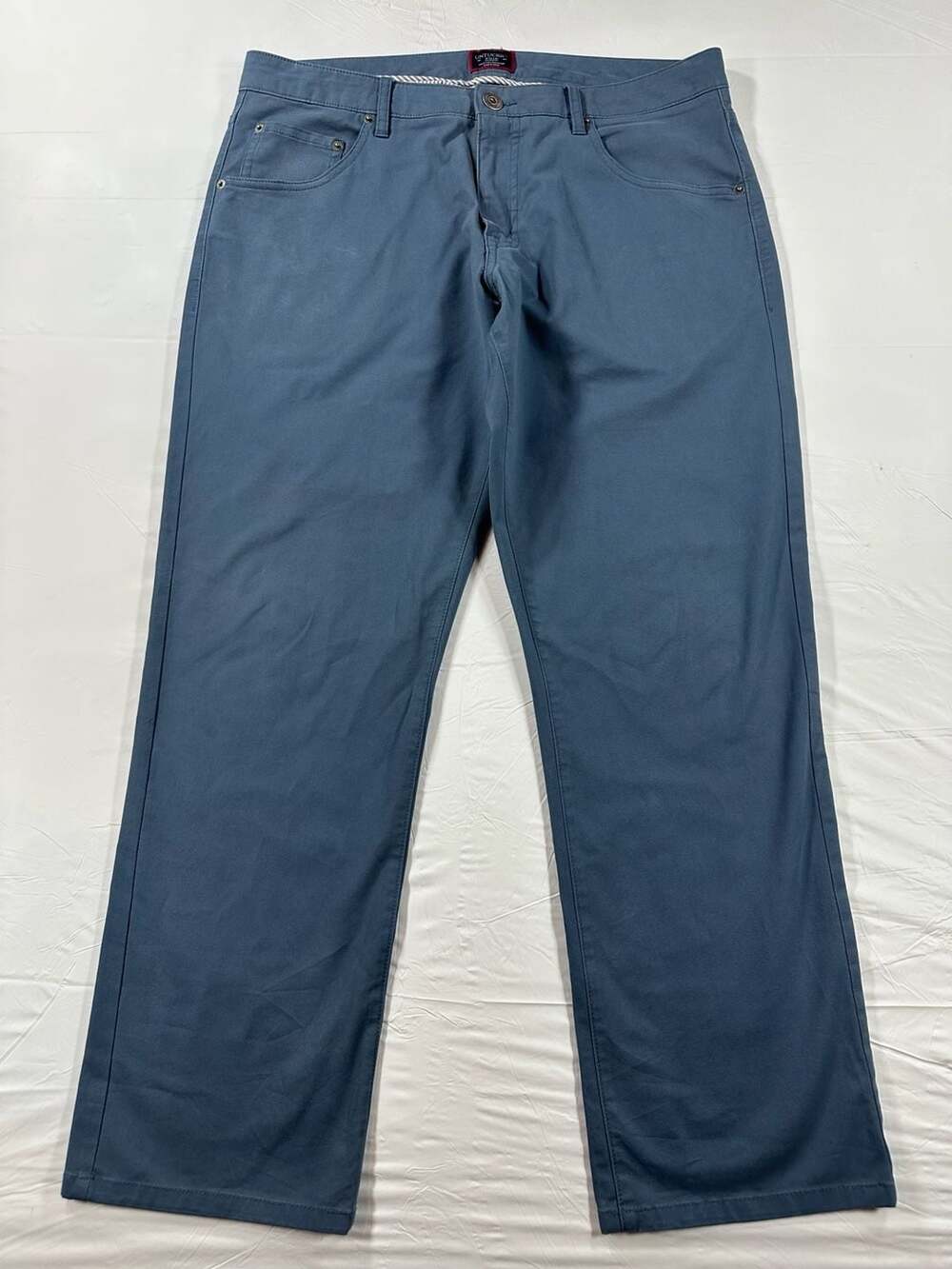 Untuckit Don Santiago Relaxed Fit Pants Blue Chino Stretch 34x30 Preppy